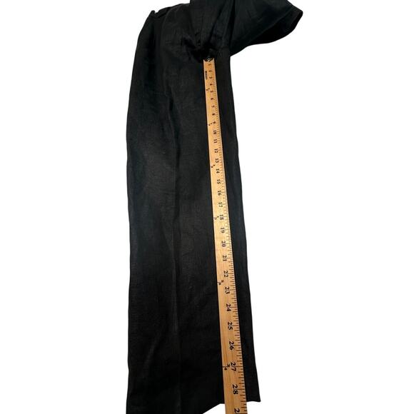 Neiman Marcus 4 Collectible Gold 100% LINEN Wide Leg High Waist Pants $290 Black - Picture 6 of 8
